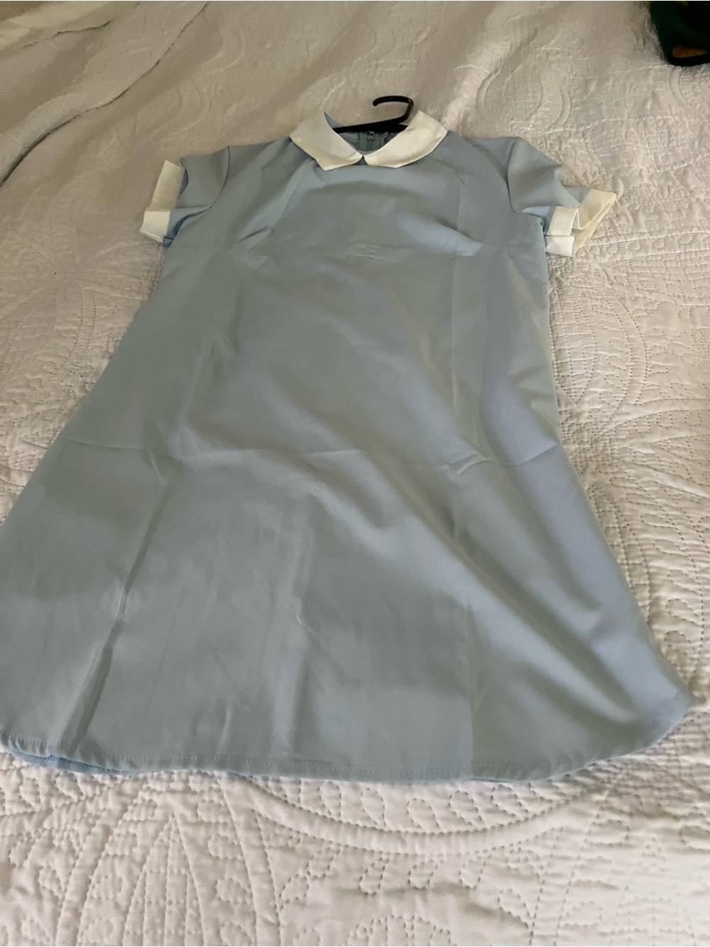 Source Unknown Pale Blue Mini Dress with White Contrast Collar - Picture 2 of 3